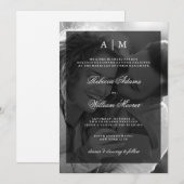 Modern Wedding Photo Uitnodiging | Zwarte overlay (Voorkant / Achterkant)