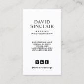 Modern Wedding Photographer Photo Business Card Visitekaartje (Achterkant)
