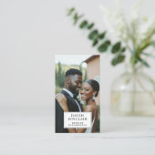 Modern Wedding Photographer Photo Business Card Visitekaartje (Staand voorkant)