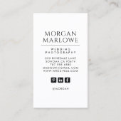 Modern Wedding Photographer Photo Visitekaartje (Achterkant)