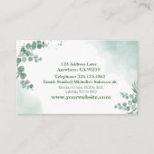 Modern Wedding Planner Bride Veil Green Visitekaartje (Achterkant)