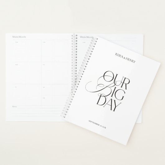 Modern Wedding Planner Notebook "Our Big Day" (Display)