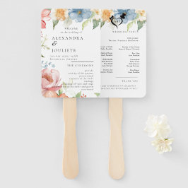 Modern Wedding Program Fans with Photo Handwaaier