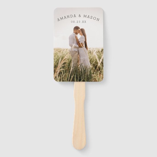 Modern Wedding Program Fans with Photo Handwaaier (Voorkant)
