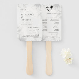 Modern Wedding Program Fans with Photo Handwaaier