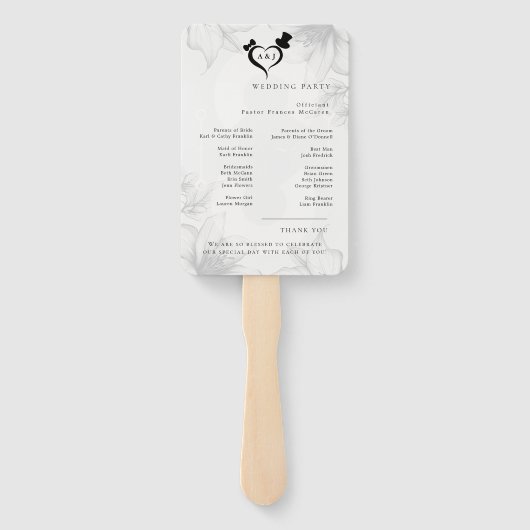 Modern Wedding Program Fans with Photo Handwaaier (Achterkant)