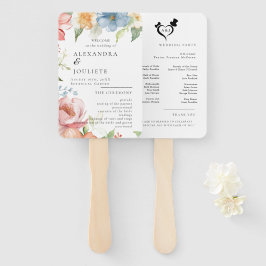Modern Wedding Program Fans with Photo Handwaaier
