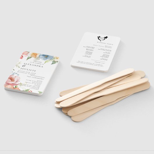 Modern Wedding Program Fans with Photo Handwaaier (Niet-gemonteerd)