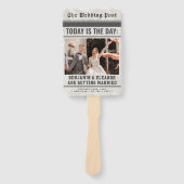 Modern Wedding Program Fans with Photo Handwaaier (Voorkant)