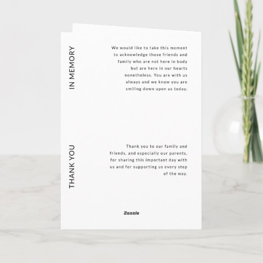 Modern Wedding Programma (Achterkant)