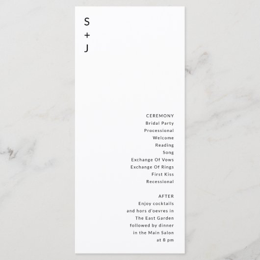 Modern Wedding Programmakaart (Voorkant)