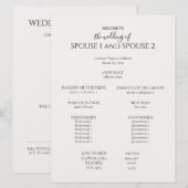 Modern Wedding Programme (Voorkant / Achterkant)