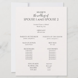 Modern Wedding Programme