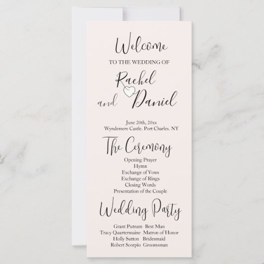 Modern Wedding Programme (Voorkant)