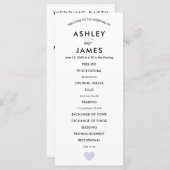 Modern Wedding Programme for Ceremony Lavender Hea Programmakaart (Voorkant / Achterkant)
