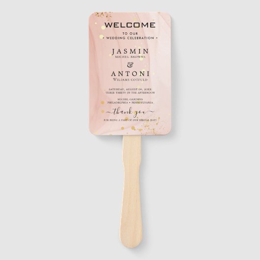 Modern Wedding Programme Handwaaier (Voorkant)