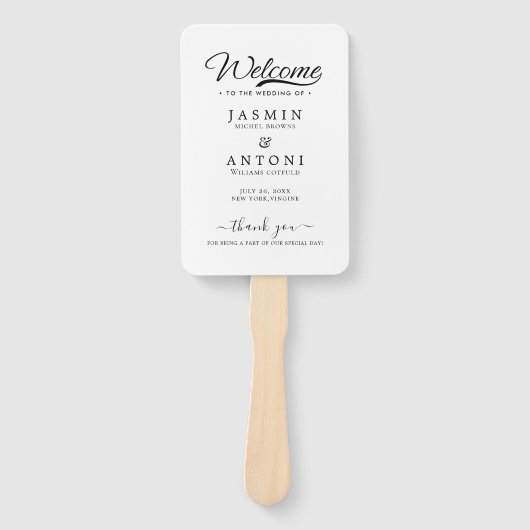 Modern Wedding Programme Handwaaier (Voorkant)