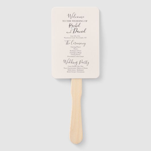 Modern Wedding Programme Handwaaier (Voorkant)