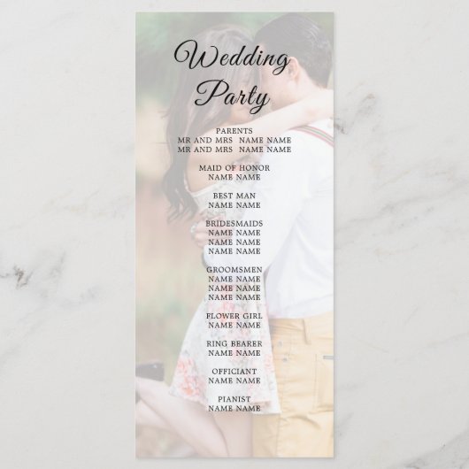 Modern Wedding Programme Programmakaart (Achterkant)