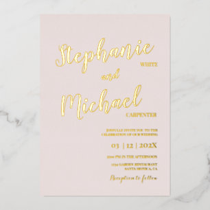 Modern Wedding real Folie Uitnodiging