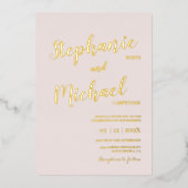 Modern Wedding real Folie Uitnodiging (Voorkant)