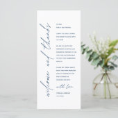 Modern Wedding Reception Dinner Thank You Card Programmakaart (Staand voorkant)