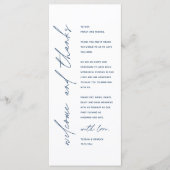 Modern Wedding Reception Dinner Thank You Card Programmakaart (Voorkant)