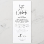 Modern Wedding Reception Dinner Thank You Card Programmakaart (Voorkant)