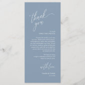 Modern Wedding Reception Dinner Thank You Card Programmakaart (Voorkant)