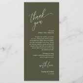Modern Wedding Reception Dinner Thank You Card Programmakaart (Voorkant)