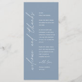 Modern Wedding Reception Dinner Thank You Card Programmakaart (Voorkant)