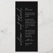 Modern Wedding Reception Dinner Thank You Card Programmakaart (Voorkant)
