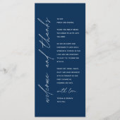 Modern Wedding Reception Dinner Thank You Card Programmakaart (Voorkant)