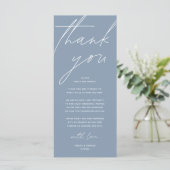 Modern Wedding Reception Dinner Thank You Card Programmakaart (Staand voorkant)