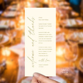 Modern Wedding Reception Dinner Thank You Card Programmakaart