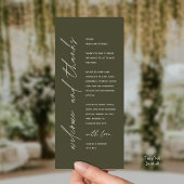 Modern Wedding Reception Dinner Thank You Card Programmakaart