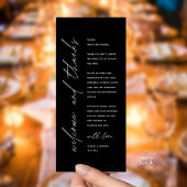Modern Wedding Reception Dinner Thank You Card Programmakaart