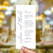 Modern Wedding Reception Dinner Thank You Card Programmakaart