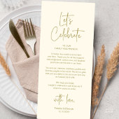 Modern Wedding Reception Dinner Thank You Card Programmakaart