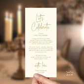 Modern Wedding Reception Dinner Thank You Card Programmakaart