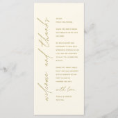 Modern Wedding Reception Dinner Thank You Card Programmakaart (Voorkant)