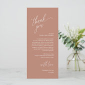 Modern Wedding Reception Dinner Thank You Card Programmakaart (Staand voorkant)