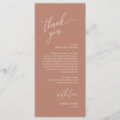 Modern Wedding Reception Dinner Thank You Card Programmakaart (Voorkant)
