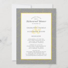 Modern Wedding Rehearsal Dinner Abstract Grey Kaart