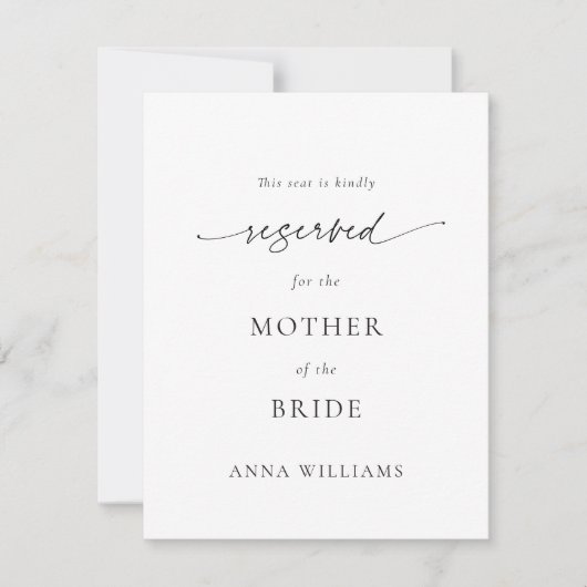 modern wedding reserved seat tag (Voorkant)