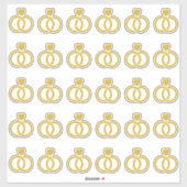 Modern Wedding Ring Kiss-Cut Sticker (Vel)