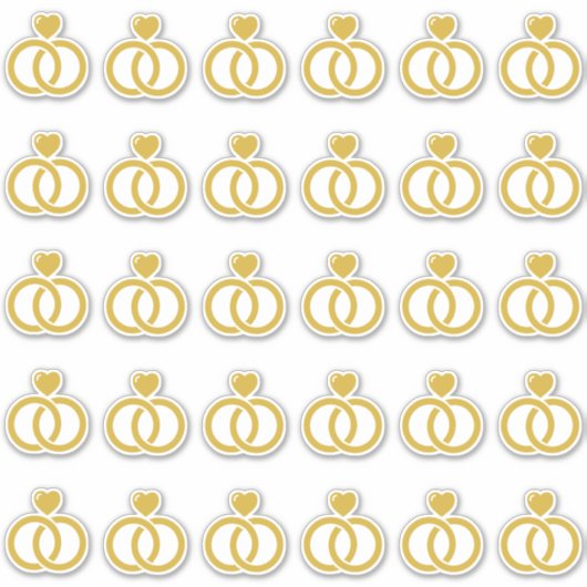 Modern Wedding Ring Kiss-Cut Sticker (Voorkant)