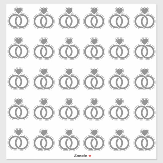 Modern Wedding Ring Kiss-Cut Sticker (Vel)