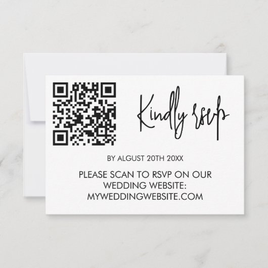 Modern Wedding RSVP Card with QR Code Kaartje (Voorkant)
