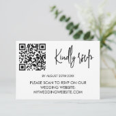 Modern Wedding RSVP Card with QR Code Kaartje (Staand voorkant)